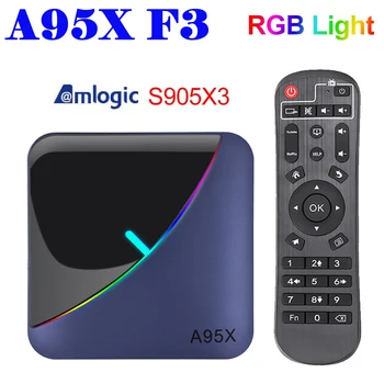 

RGB Light TV Box Android 9.0 A95X F3 4GB 64GB 32GB Amlogic S905X3 2.4/5G Wifi BT Set Top Box YouTube 8k 2G16G smart Media Player