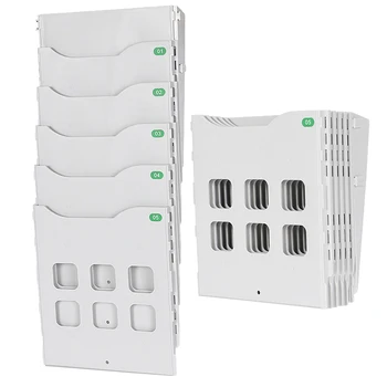 

5 Slots A4 Document Holder Desktop File Storage Rack Stationery Organizer Shelf Office Supplies with Screw Sticker