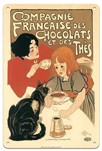 Французская компания по производству шоколада и чая-рекламный плакат