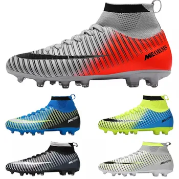 

Outdoor Men Boys Soccer Shoes Football Boots High Ankle Kids Cleats Training Sport Sneakers Size 35-45 Dropshipping