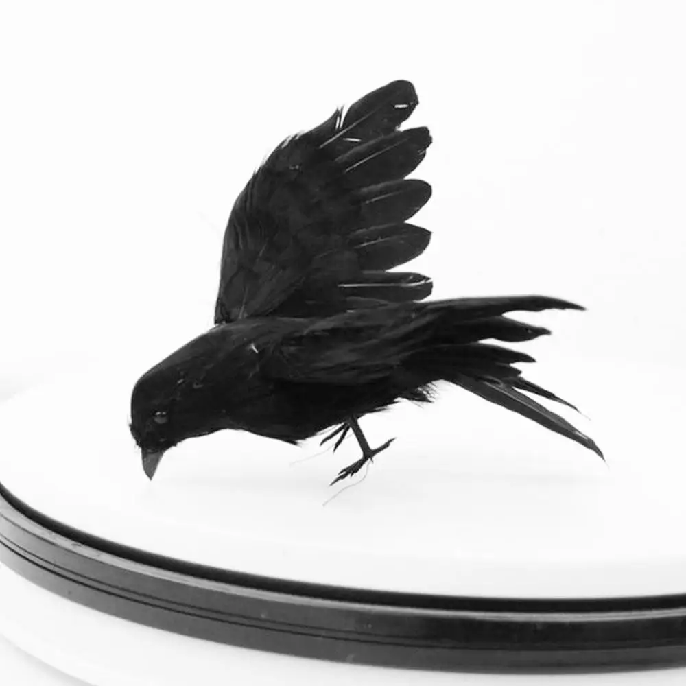 Ворона черная пернатая Хэллоуин ворона поддельные птицы мини дерево вечерние