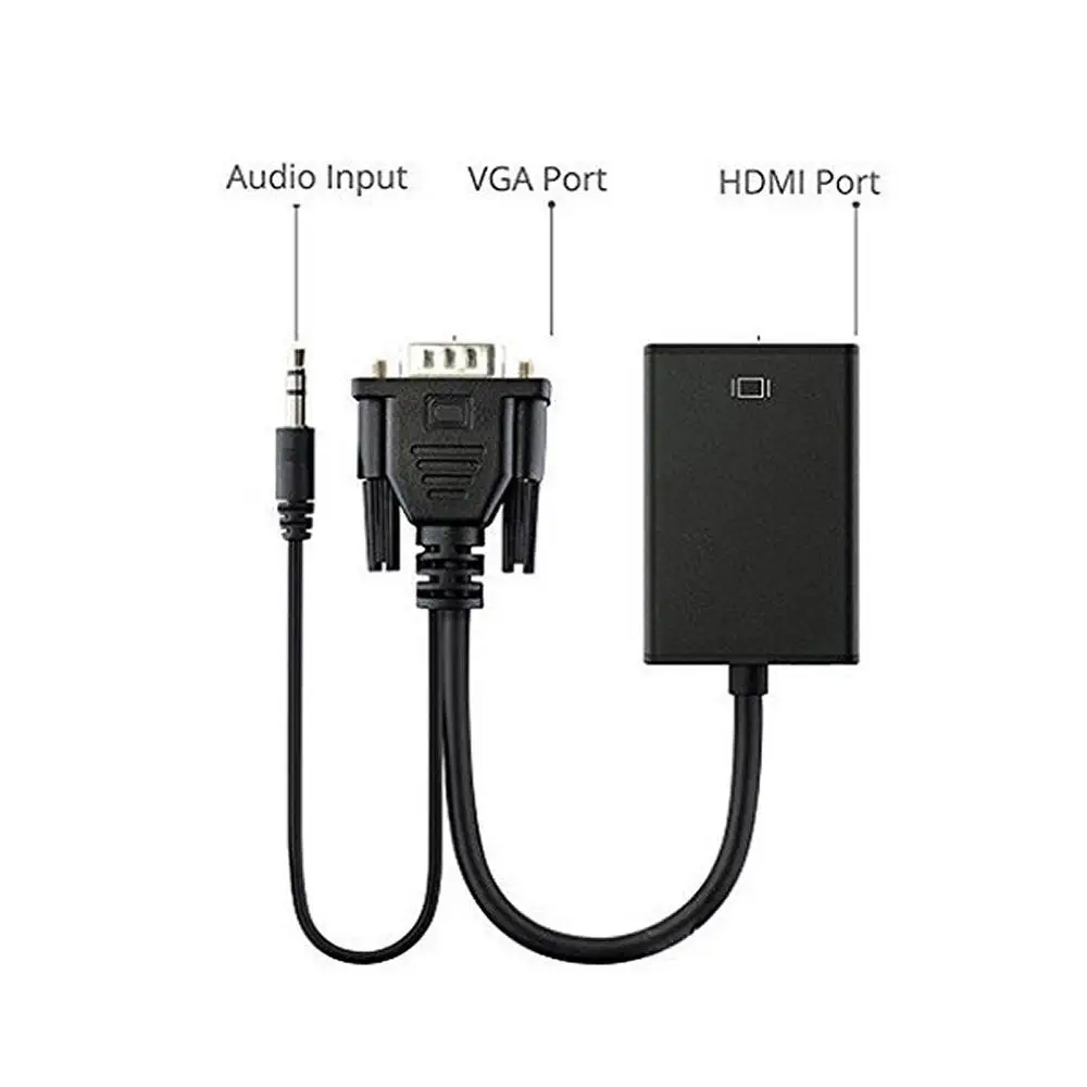 Full HD 1080P преобразователь из VGA в HDMI Кабель адаптер с аудио Выход для портативных ПК