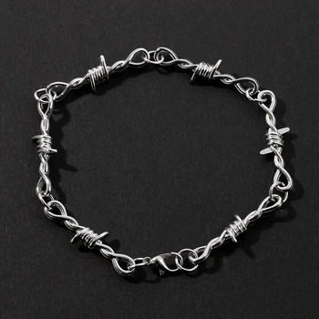 

Hippie Rock Bracelet Silver Thorns Unisex Bracelets Men Women Gothic Punk Bracelete Feminino Masculino Wholesale 20pcs/lot