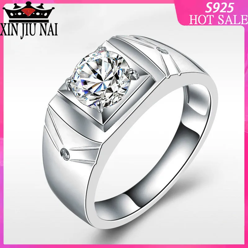

Couples plated 18K white gold big boss open ring domineering wide simulation diamond ring men's ring