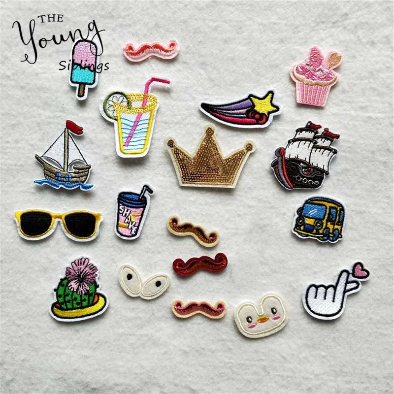 20 kinds for choose Mixture Hot melt adhesive Iron On Patches Cute Cartoon Car Eyes badge Clothes DIY Motif Applique Sticker|Заплатки| |