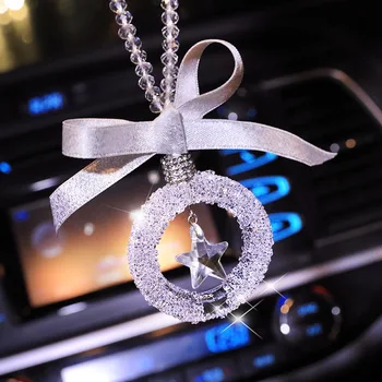 

Car Pendant Car Decoration Crystal Snowflakes Ornaments Car Accessories Interior L16xD5cm Rear View Mirror Auto Decoratio