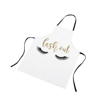 

Lovely Bronzing Eyelash Pattern Kitchen Apron Women Adult Home Cooking Baking Cleaning Aprons Bibs Kitchen Tools Accessories