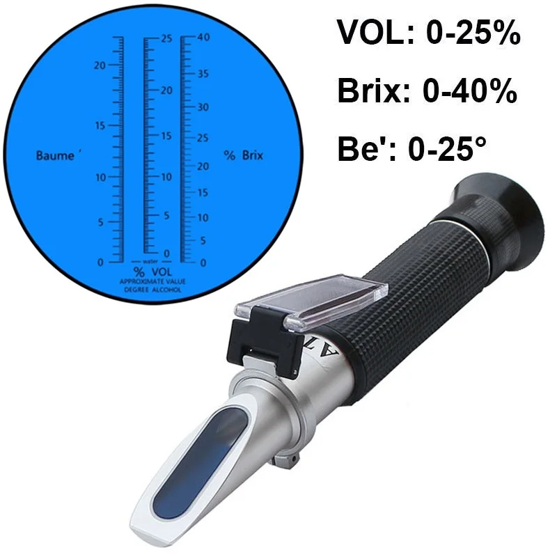 Honey Refractometer OE Wine Refractometer Brix Refractometer Fruit Wine Sugar Concentration Test Alcohol Concentration Detector