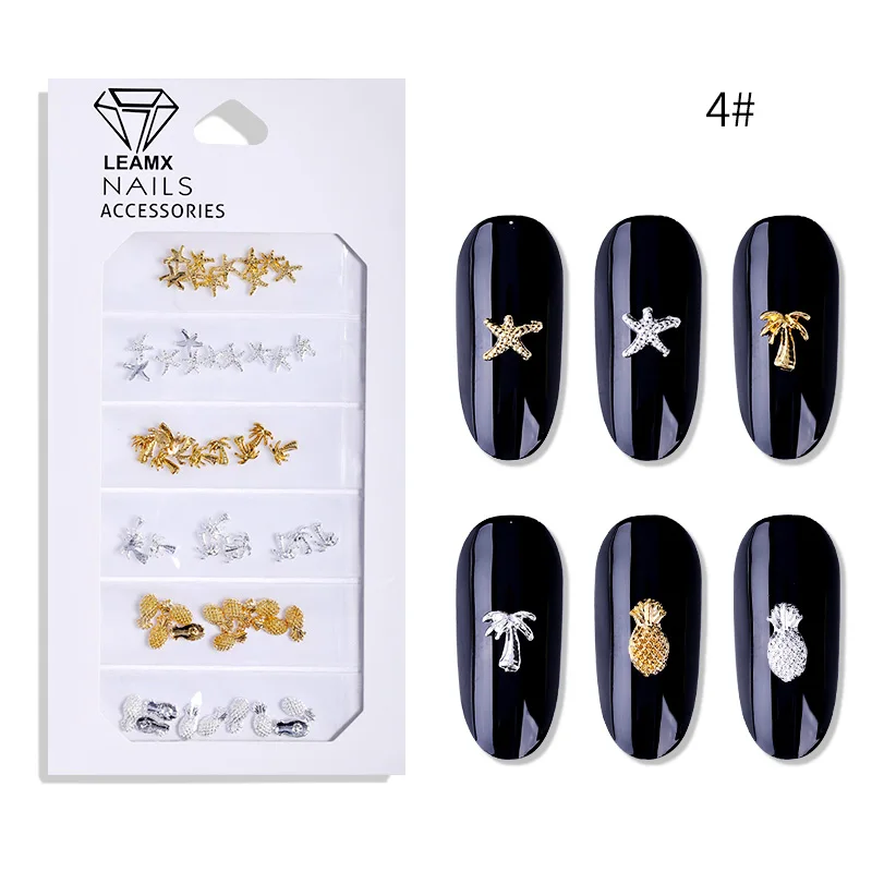 LEMAX Mixed/bag Alloy Jesus Cross Frame Star Nail Art Decorations 3D DIY Manicure Tools Nail Accessories Charms Punk Decor L533 - Цвет: 4