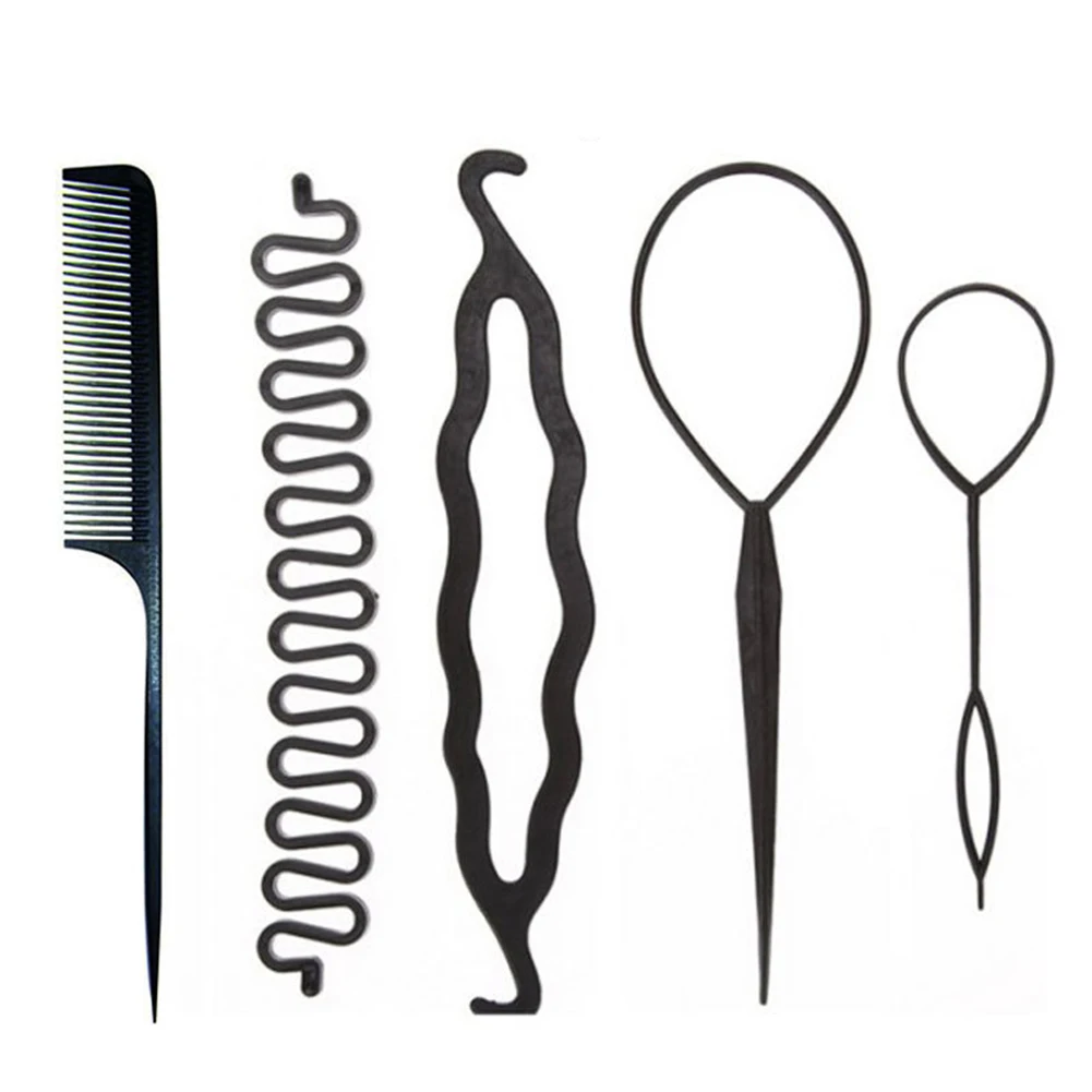 5 шт. женский волшебный крючок для вязания рыбий хвост гребень для змеевика волосы для скручивания прядей бигуди DIY Инструменты для укладки волос