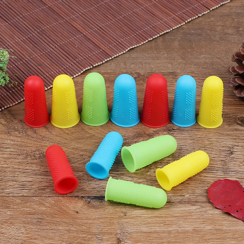 3/5Pcs Silicone Finger Protectors Covers Caps for Scrapbooking Sewing DIY Crafts Ironing Embroidery Needlework Sewing Thimble
