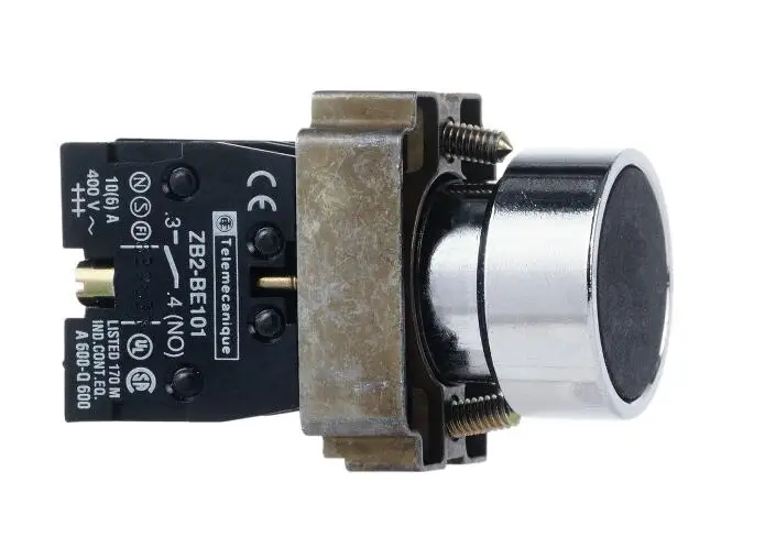 

XB2BA21 XB2BA21C = ZB2BZ101C + ZB2BA2C Black pushbutton Ø 22 - flush spring return - 1NO