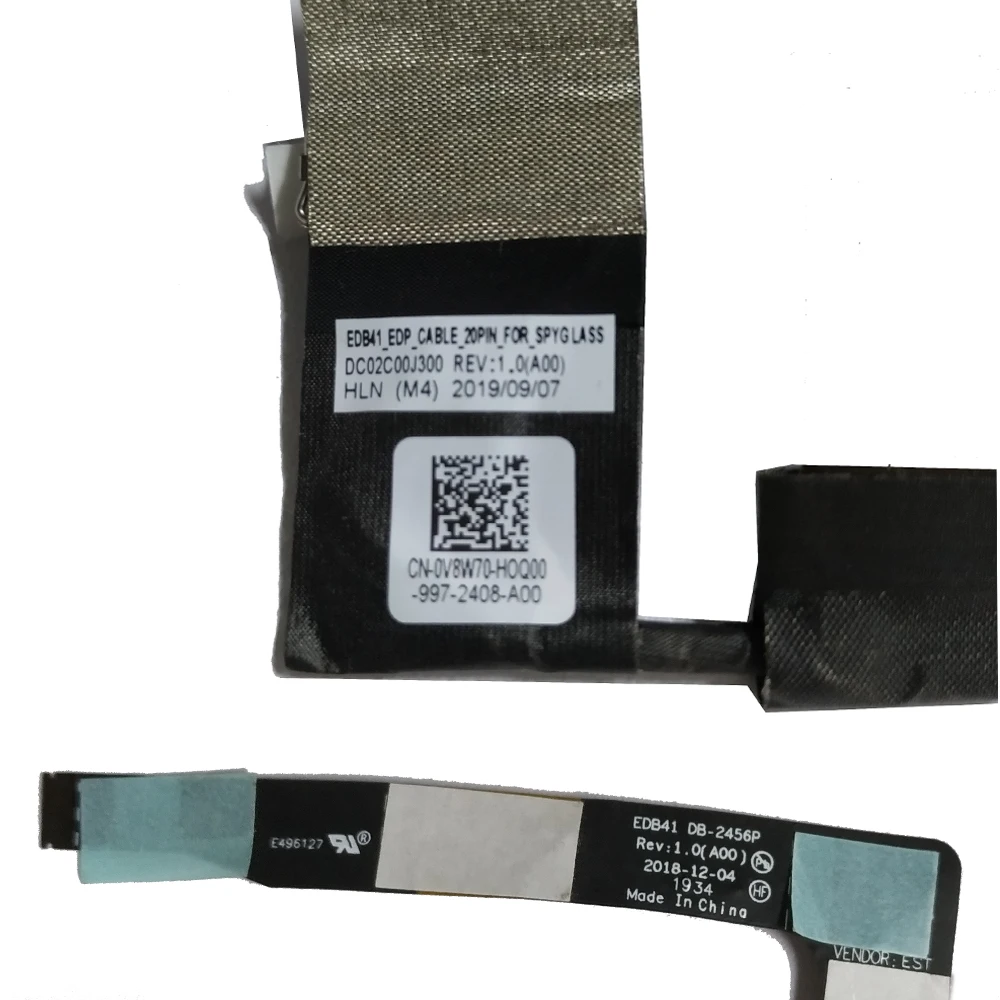 Portátil Lvds Lcd Edp Cabo para Dell Latitude 7400 2-em1 E7400 Edb41 Cn0v8w70 Dc02c00j300 Conector de Vídeo da Tela Novo V8w70 - Imagem 6