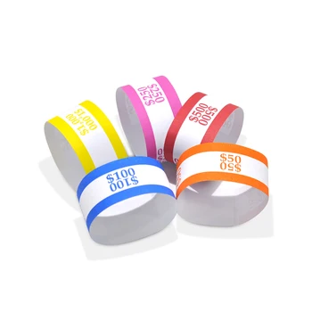 

500 Assorted Currency Straps/Bands Banknote Straps Bank Money Straps Yellow, Pink, Red, Blue, Orange Different Currency Target