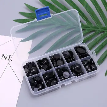 

240pcs 8mm 10mm 12mm 14mm 16mm Plastic Black Puppet Doll Animal Eyes Scrapbooking Craft For Children Kids Toys DIY 72XC
