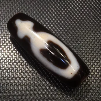 

200816-2 Fengshui Treasure Vase Tibetan Dzi Beads Big Cinnabar Dots 14mm*40mm Amulet Beads Free Shiopping