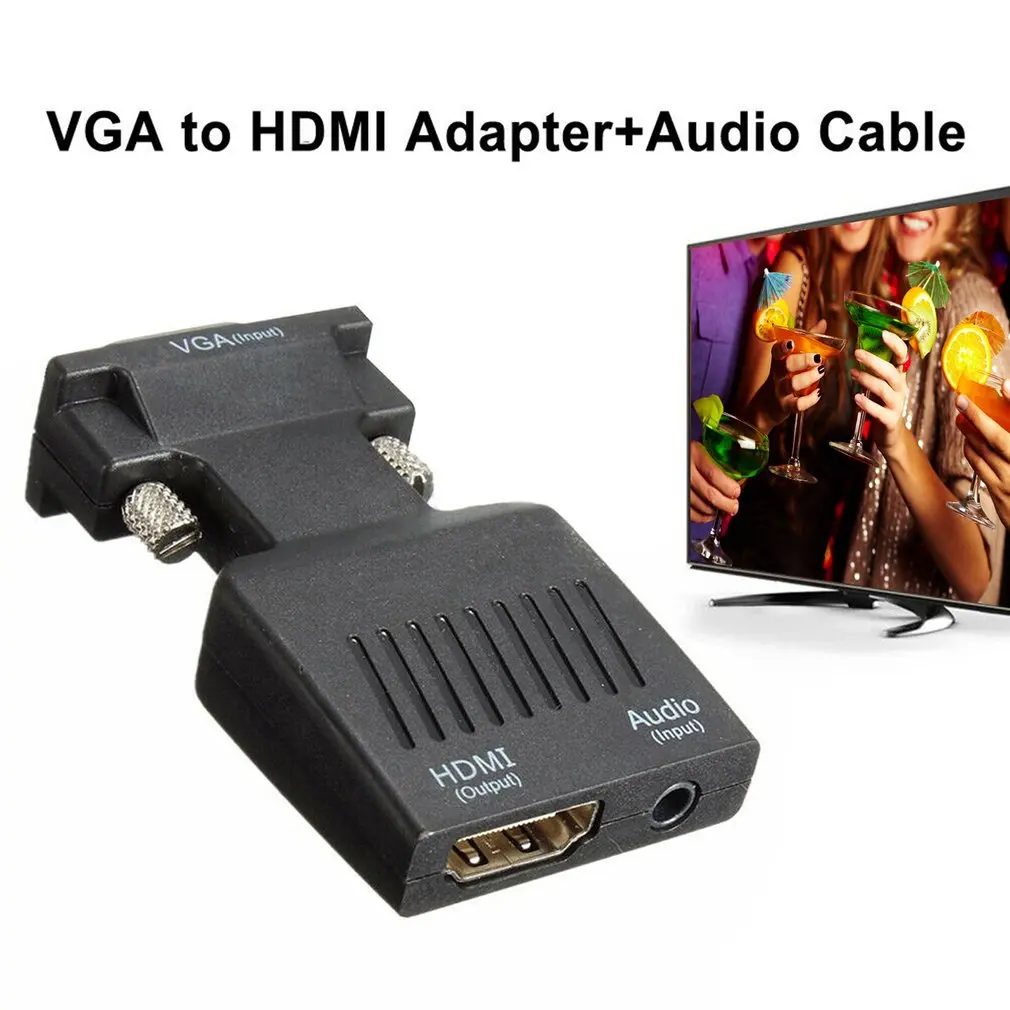 VGA к HDMI адаптер с аудио мужской VGA к женскому HDMI конвертер ноутбук к телевизору для ПК ноутбук VGA к HDMI