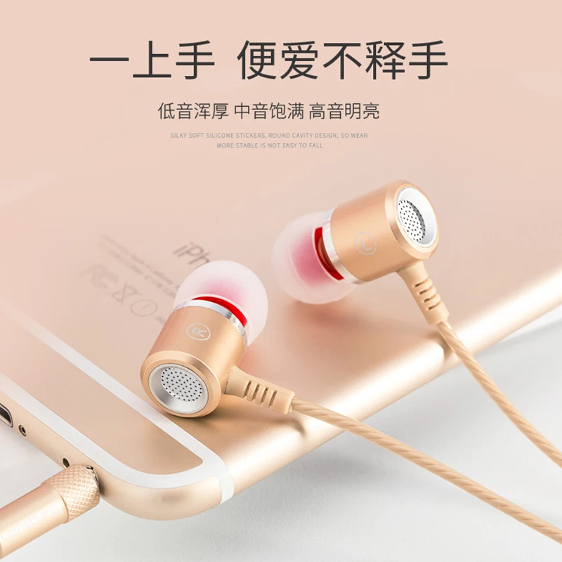 Langsdom M400 Quad core double moving coil Wire Control in ear eardphones Sport Gaming Headset Adjustable volume and HD call