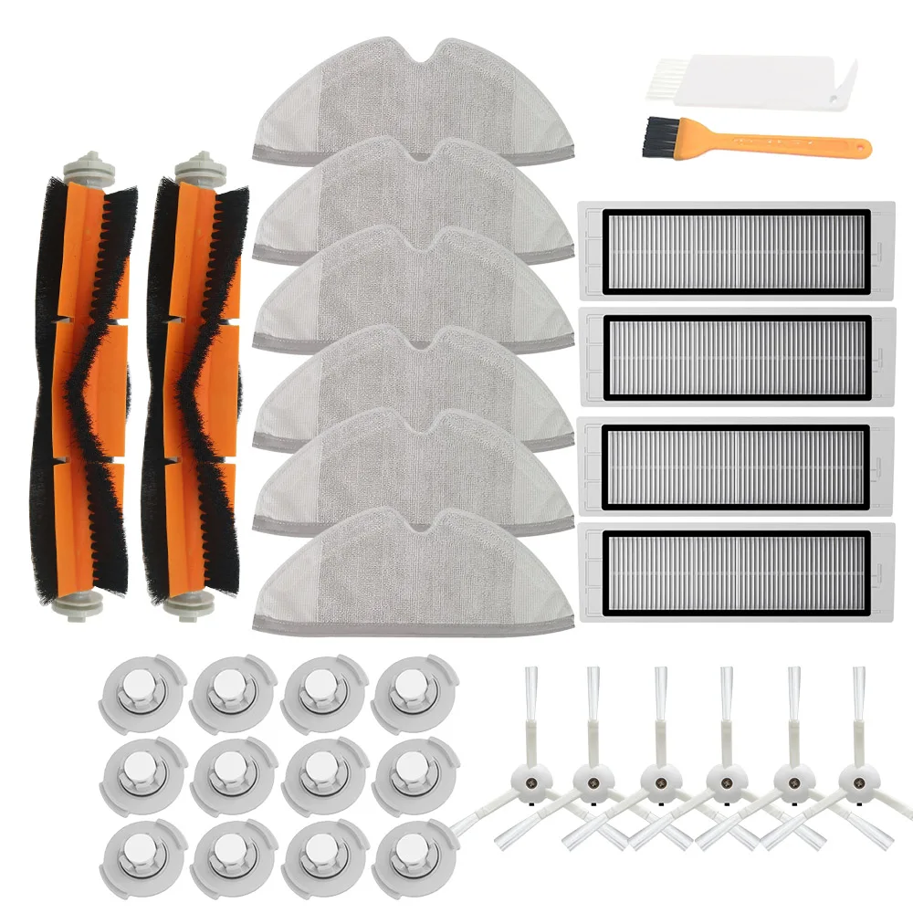 

for Xiaomi Roborock Robot S50 S5 Vacuum Cleaner Spare Parts Kits Mop Cloths Wet Mopping filter Side Brush Roll Brush Water Tank