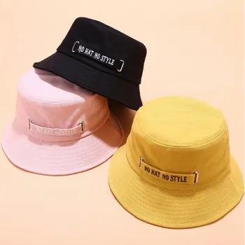

embroidery letter bucket hat for women casual cotton summer female cap outdoor sports panama sunscreen fishermen sunhat men bob