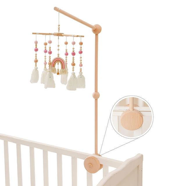 7Pcs  Assembly Rattles Bracket Set Infant Crib Mobile Bed Bell Bracket Protection Newborn Baby Toys Wooden Bed Bell Accessories 5