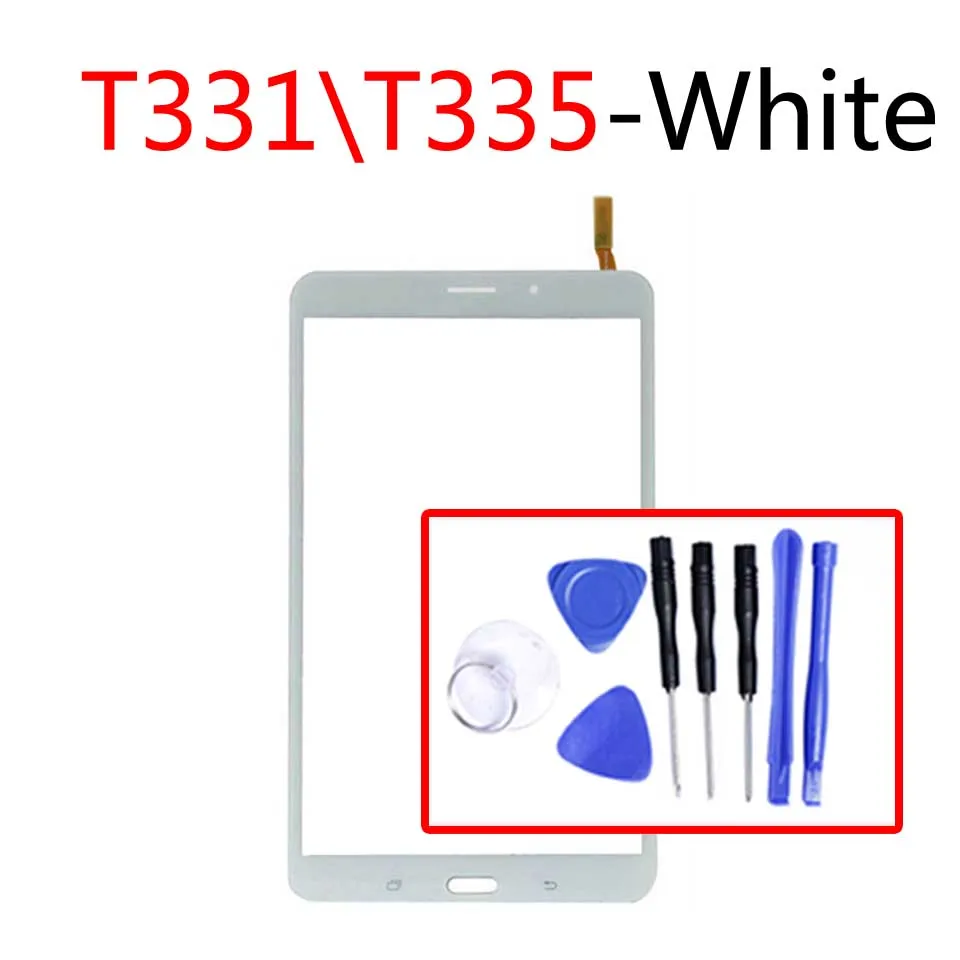 Для samsung Galaxy Tab 4 8,0 T331 t335 T330 сенсорный экран дигитайзер панель Стекло Объектив ЖК-дисплей планшет сенсорный экран Замена - Цвет: T331-White-tool