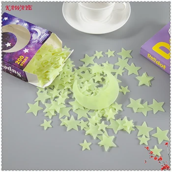 

New 201Pcs 3D Luminous Star Sticker Fluorescent Glow Home Decoration 2020 The Baby Kids Bedroom Decal Stars DIY Wall Stickers 5Z