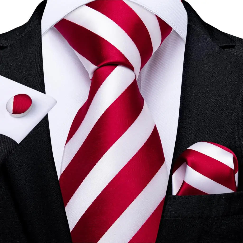 DiBanGu дизайнерский мужской свадебный галстук золотого и черного цвета в полоску, шелковые галстуки на шею для мужчин, набор ночных запонок, деловые вечерние галстуки - Цвет: N-0242