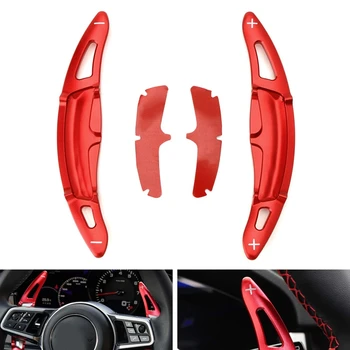

Red CNC Billet Aluminum Steering Wheels DGS Shift Paddle Shifter Extension For-Porsche Cayenne Macan Panamera 911 Cayman/Boxster