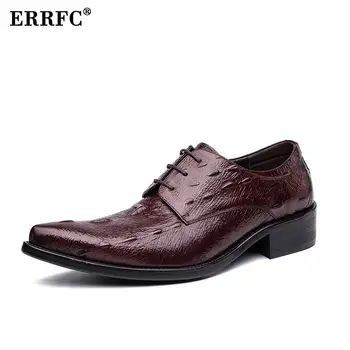

Fashion Men Black Formal Shoes Design Pointed Toe Crocodile Pattern Lace Up Leather Shoes For Man Office Dress Shoe 38-44