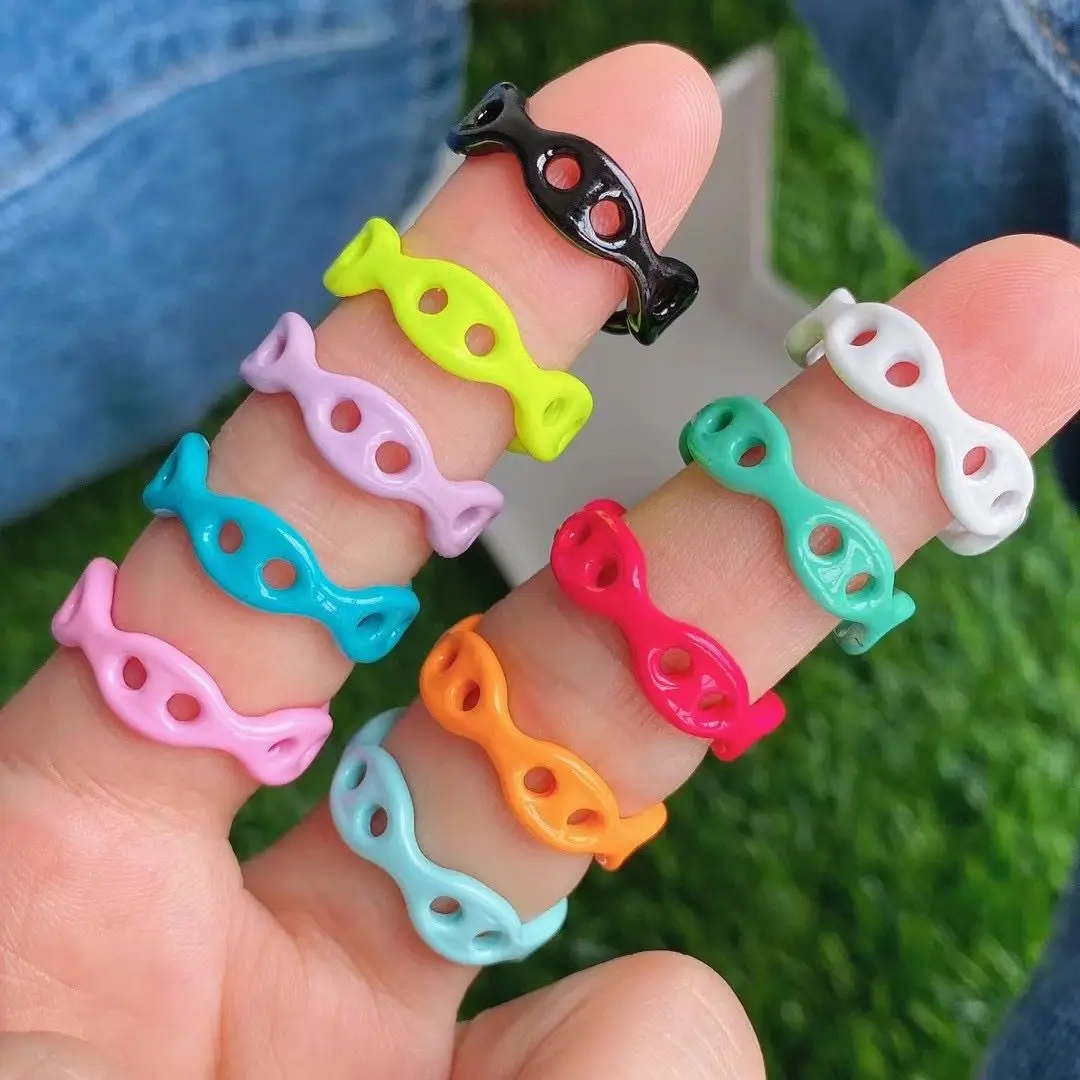 

10PCS, Hiphop Gold Chain Rings Set For Women Girls Punk Geometric Simple Finger Rings 2021 Trend Jewelry Party Gifts