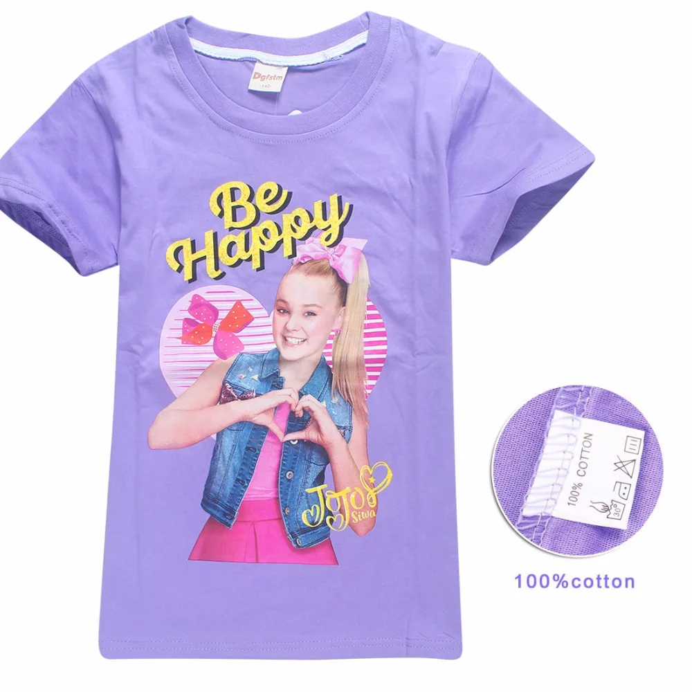 От 5 до 12 лет JOJO Siwa/детская футболка для девочек футболка с короткими рукавами мягкая хлопковая одежда для подростков Детские футболки, одежда для девочек