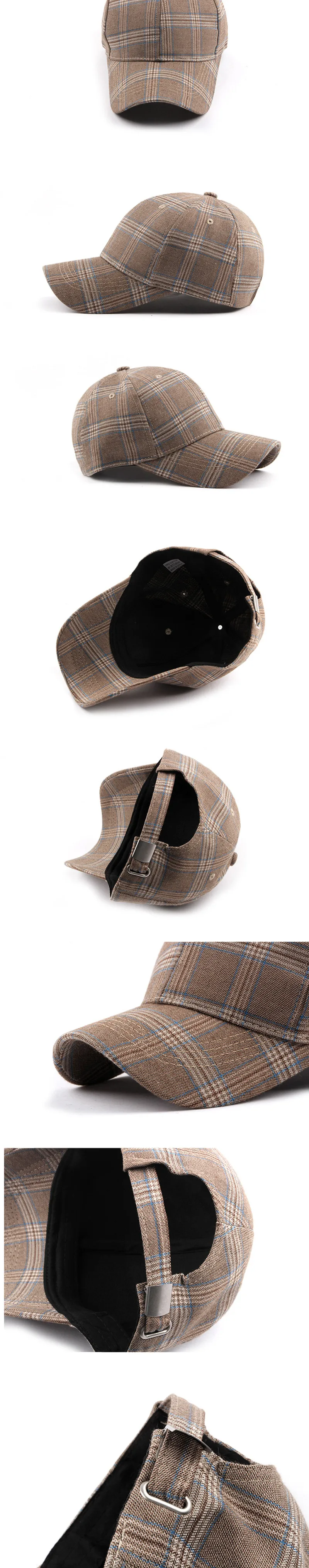 SILOQIN/Новинка; сезон лето-осень; Женская бейсбольная кепка с хвостиком; трендовая Мужская модная классическая клетчатая бейсболка для отдыха и туризма