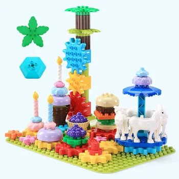 

Building Blocks Parts DIY Toys Cake Compatible With Duploed Big Size Building Blocks Accessories Bricks Toys For Children Gift