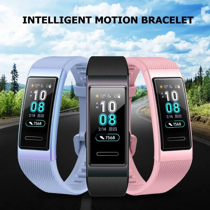 Смарт-браслет huawei Band 3, металлический фитнес-браслет, сенсорный экран, датчик сердечного ритма, спортивный умный Браслет