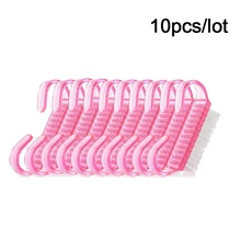 10 шт. кисти для ногтей, пластиковые щетки для очистки ногтей, маникюр, педикюр, мягкая удаляющая пыль, маленькая угловая щетка для очистки