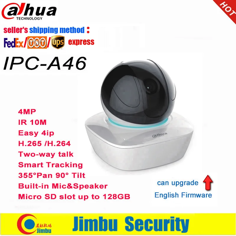 Dahua IPC-A46 Wi-Fi H.265 IR Pan&Tilt Two-way Audio Camera Smart Tracking Detect 