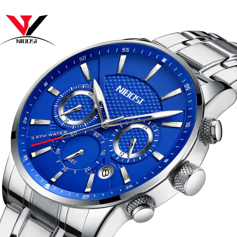 

Reloj Hombre NIBOSI Fashion Sport Quartz Clock Mens Watches Brand Luxury Full Steel Business Waterproof Watch Relogio Masculino