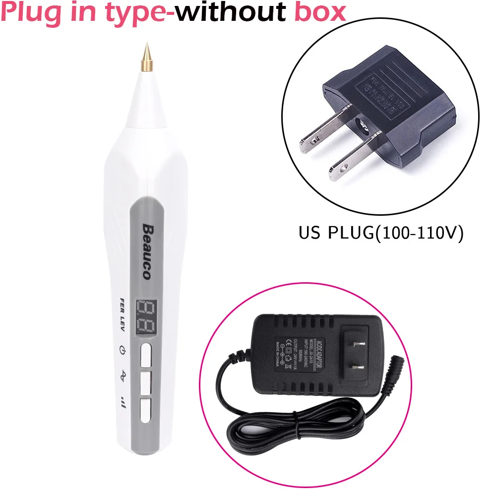 US plug without box Веснушки морщинки моль удаление татуировки и двойные веки машина согревает темные пятна крот Татуировка шрамы удаление ионизирующий стержень домашнего использования - Цвет: US plug without box