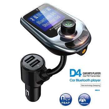 

Wireless Bluetooth FM Transmitter MP3 Radio Adapter Car Kit USB Charger Suppor TF Card FKU66