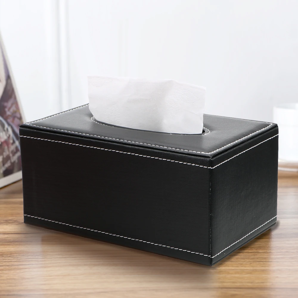 Home Küche Organisation Home Supplies Pu Leder Tissue Box rechteckige Seidenpapier Serviette Box Papier halter Anti-Feuchtigkeit