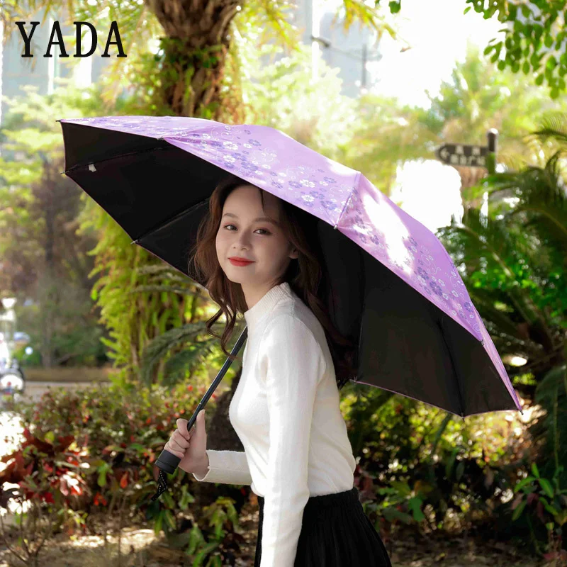 &quotYADA" INS новая 10 кости зонтики с принтами цветов дождь Для женщин складной