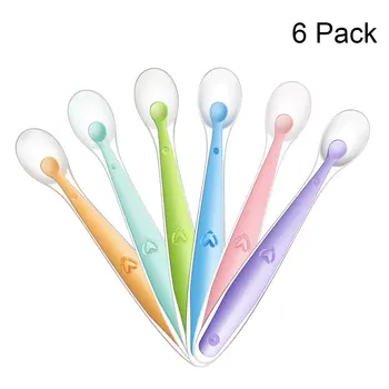 

6 Pack Baby Silicone Soft Spoons| Training Feeding for Kids Toddlers Children and Infants Great Gift Set