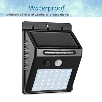 

1-4pcs 30 LED Motion Sensor Light Solar Lights Lamp For Outdoor Wall Garden Yard Waterproof Rotable Stick With Four Modes energi