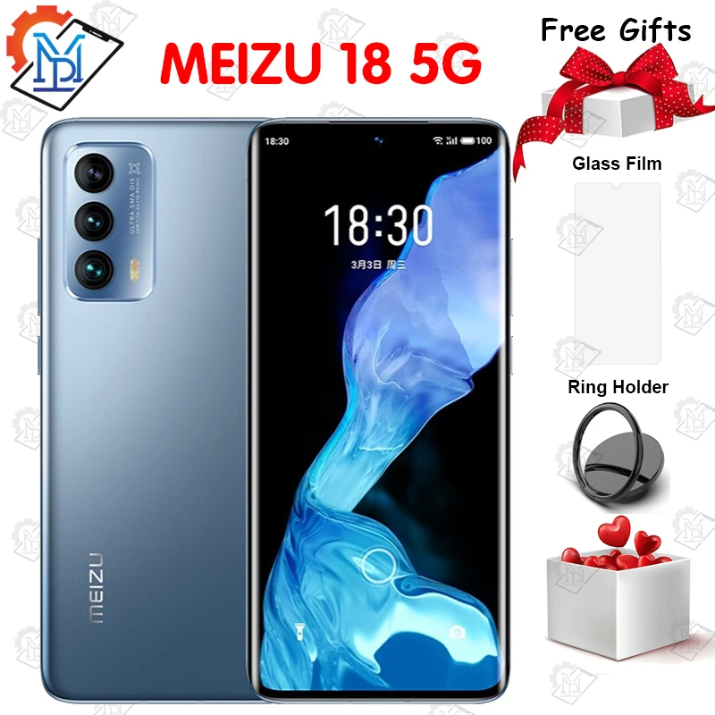 Original Meizu 18 Mobile Phone 6.2 Inch Screen 8GB+256GB Snapdragon 888 Octa Core Android 11 Fast Charging 36W NFC Smartphone laptop 8gb ram