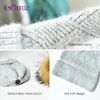 ENJOYFUR Winter Hats For Women Natural Fur Pompom hat Warm Wool Slouchy Beanies For Female Fashion Skullies Lady Hats 5