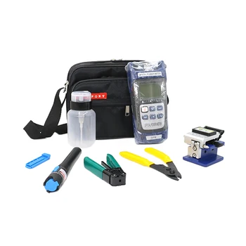 

12pcs/Set Fiber Optic FTTH Tool Kit with FC-6S Fiber Cleaver and Optical Power Meter with Red Light 5km