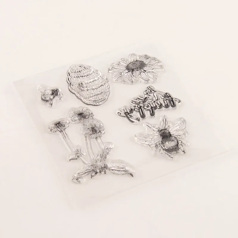 Bee Happy Clear Stamps DIY Scrapbooking Craft Supplies Rubber Silicon Seals Card Album Hobby ink pad Stamping