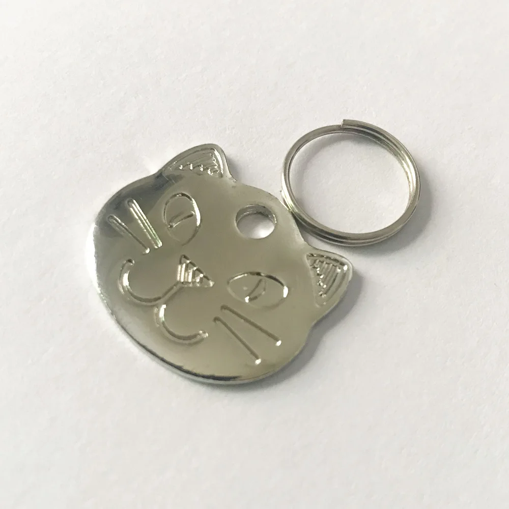 Персонализированная Выгравированная кошачья бирка, анти-потеря, нержавеющая сталь, собачья бирка для кошек, аксессуары для воротника, индивидуальные идентификационные бирки для домашних животных