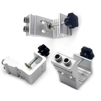 

Wood Dowel Hole Drilling Guide Jig Drill Bit Woodworking Positioner Locator Kit